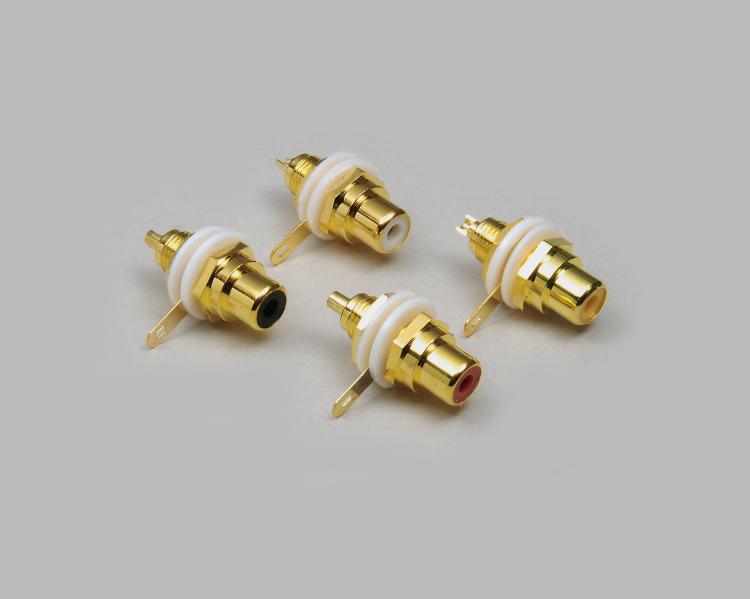 build-in RCA socket, High-end design, fully gold plated, colored internal insulation, low-cost design, black color ring