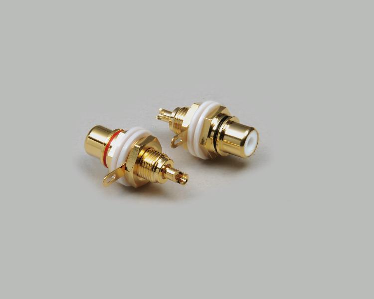 build-in RCA socket, High-end design, fully gold plated, insulated installation, black color ring