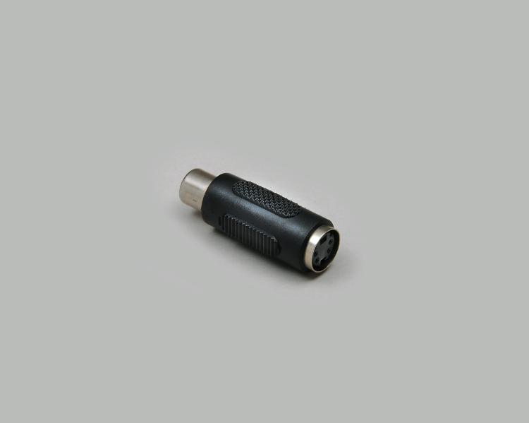 RCA jack to Mini-DIN jack adapter, 4-pin, plastic housing