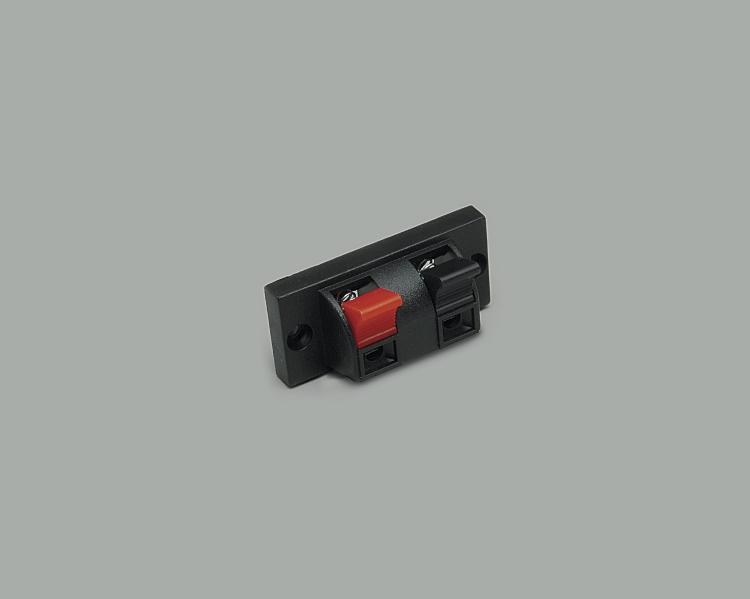 speaker terminal, clamp connection 2-way, cable opening 4,0mmx2,5mm