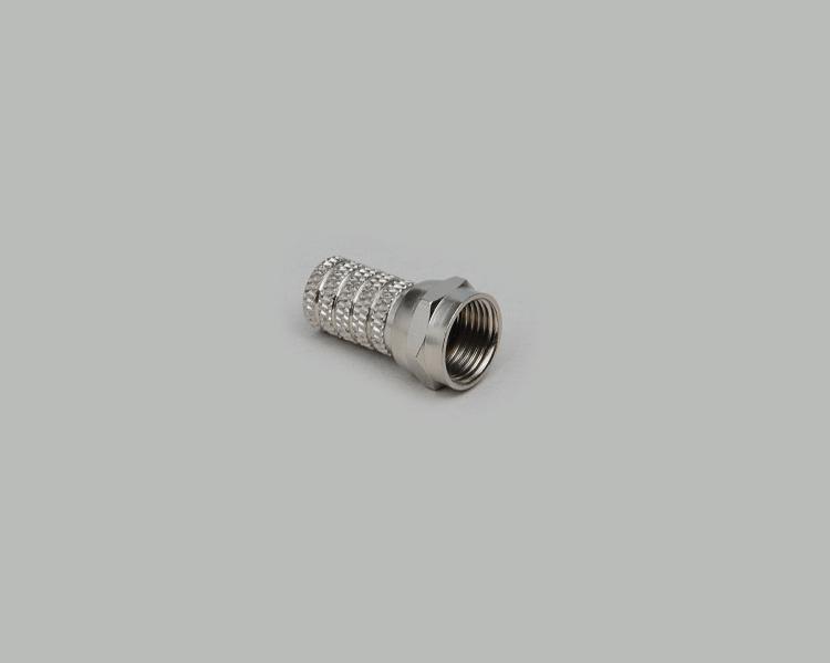 F-plug, screw type 7,2mm, isolation opening 5,0mm, cable-Ø 7,5mm