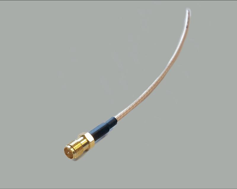 SMA connection cable to open end, SMA reverse jack, RG179/U 57 Ohm, to open end, cutted, length ca. 115mm
