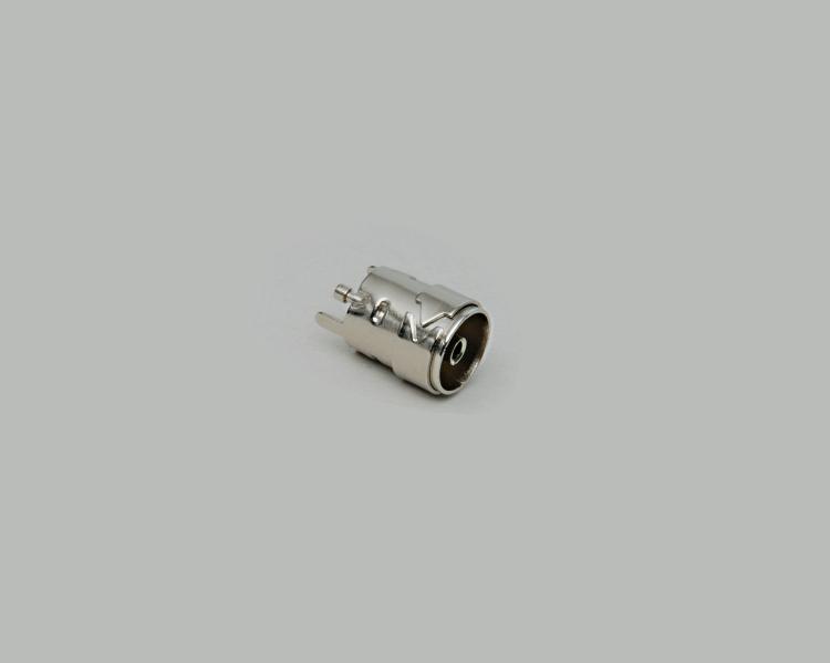 build-in coax socket, Ø 9,5mm, PCB type 180°, 75 Ohm