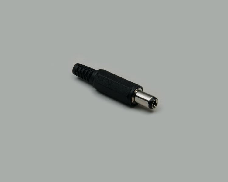 low power plug 3,0/6,3/10,0mm, anti-kink protection
