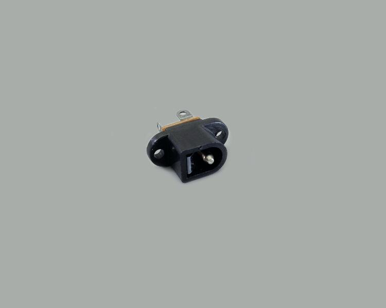 build-in low power socket 2,5/6,4mm, solder type, flange mounting, closed circuit, open version