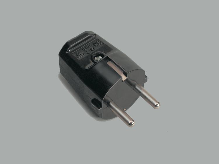safety plug, central cable entry, black