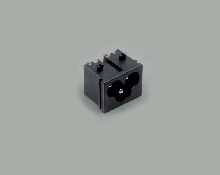 build-in AC power C-6 plug, solder type, 3-pin, housing nut and central pin
