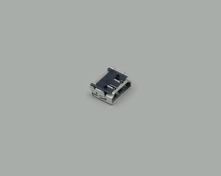 HDMI-Einbaubuchse, 180°, SMD print