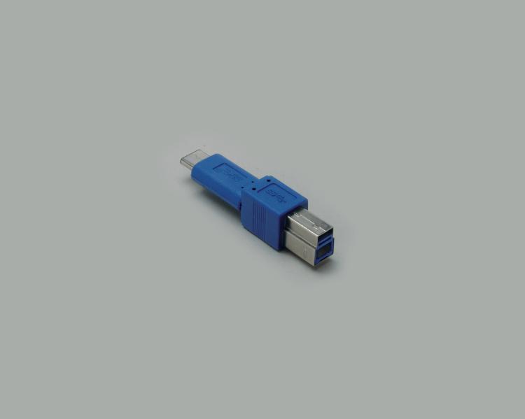 USB 3.1 adapter, USB-C plug 3.1 to USB-B plug 3.0