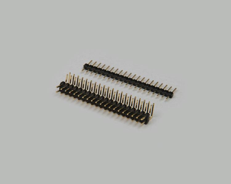 pin header, 20-pin, gold plated contacts 0,5x0,5mm, grip pitch 2,00mm, height 8,5mm