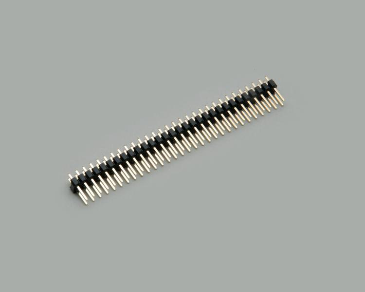 pin header, 2x25-pin, two rows, gold plated contacts  (square), seperable, Grid pitch 2,54mm, height 12,6mm