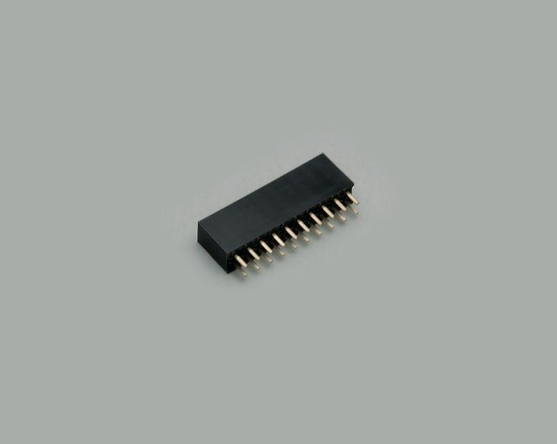 socket connector, 2x3-pin, two rows, grid pitch 1,27mm