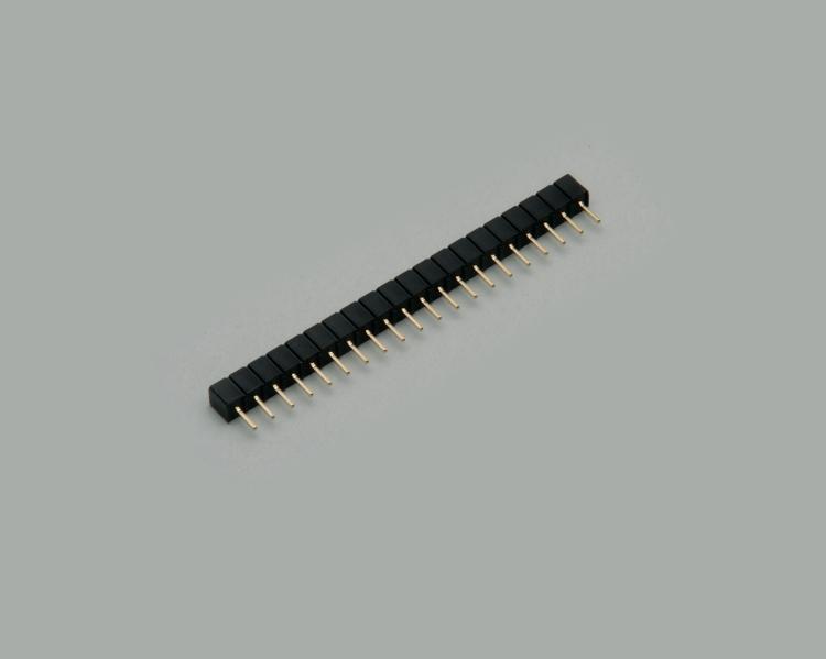 socket connector, 36-pin, gold plated contacts, separable, with square pin 0,64x0,64mm, height 3,5mm