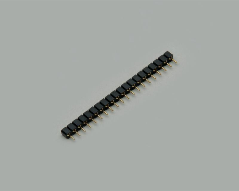 precision connector, 20-pin, gold plated contacts 0,78mm (round), 6 finger contacts, separable, grid pitch 2,54mm, height 1,9mm