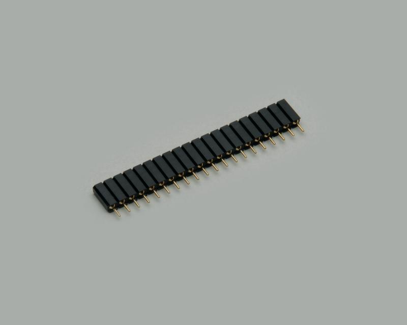 precision connector, 2x36-pin, two rows, gold plated contacts 0,60mm (round), 6 finger contacts, separable, grid pitch 2,54mm, height 7,0mm