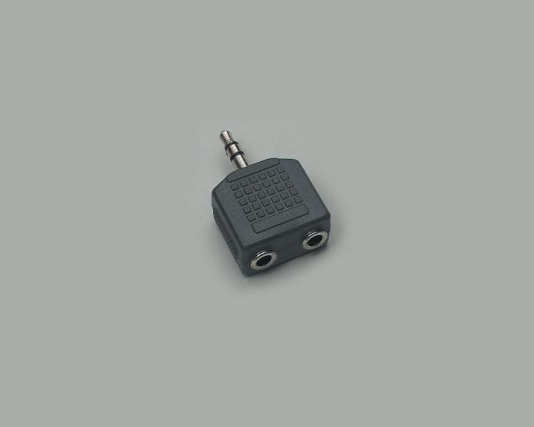 Adapter, Klinkenstecker 3,5mm Stereo auf 2 x Klinkenkupplung 3,5mm Stereo