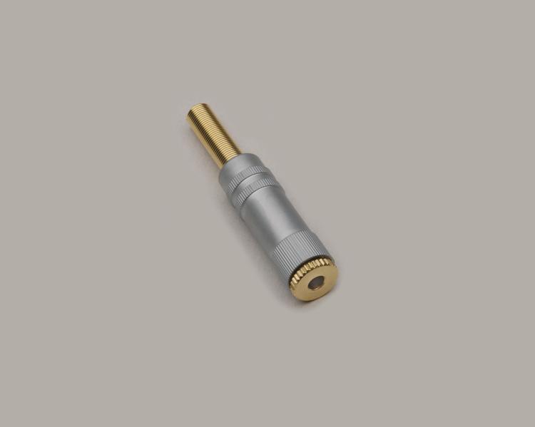 audio jack 3,5mm, fully gold plated, with anti kink protection, pearlchrome housing, stereo