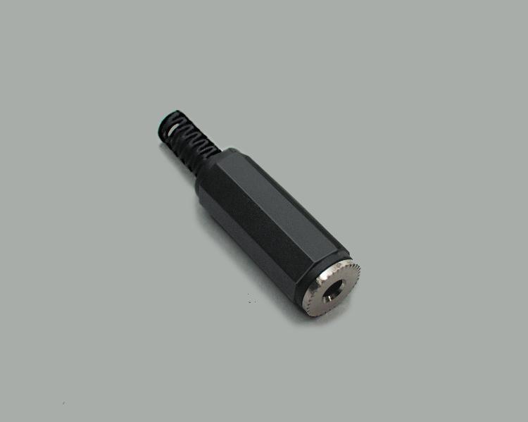 audio jack 6,3mm, stereo, anti-kink protection, plastic housing