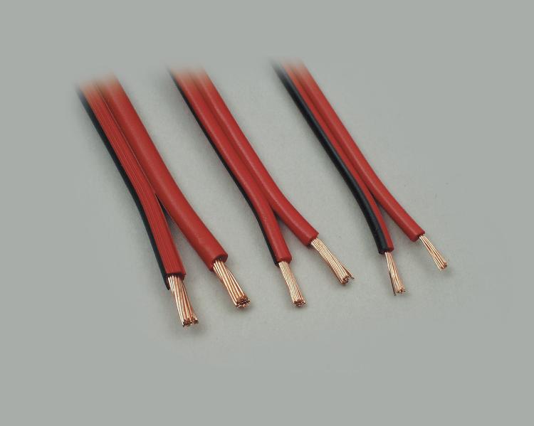 low power cable 2x0,38mm² (2x12x0,20mm), PVC, red/black