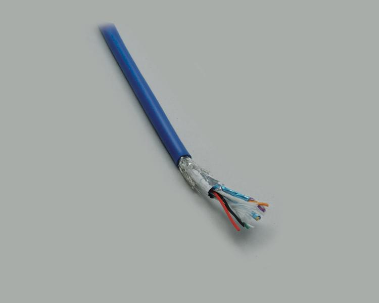 Mini + Micro USB 3.0-Kabel, 10-polig, rund, blau, geschirmt, 100m Ring