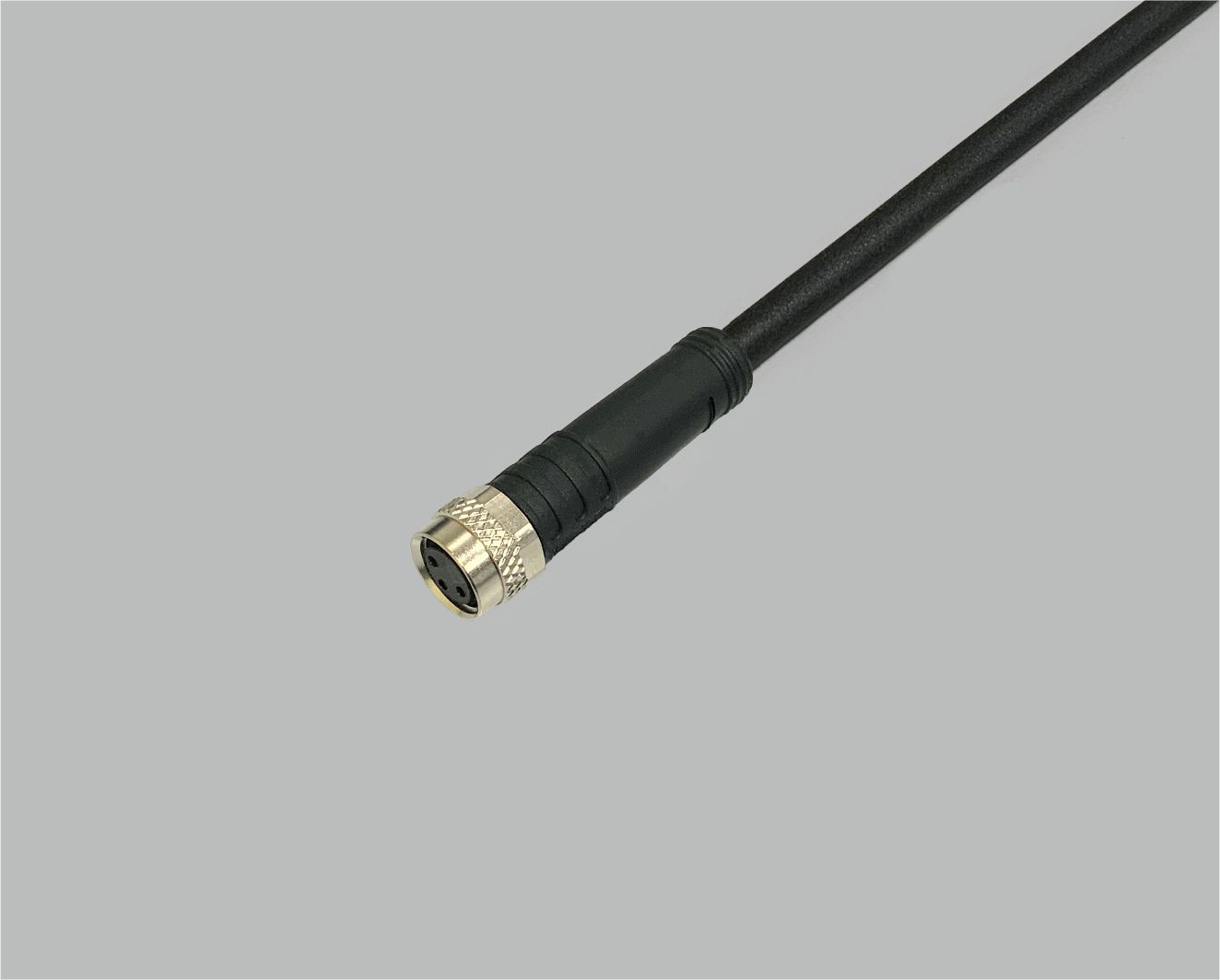 M8 Sensor/Aktor Anschlussleitung PUR, Kupplung gerade, 3-polig, auf offenes Ende, 0,25 mm², schwarz, 2 m