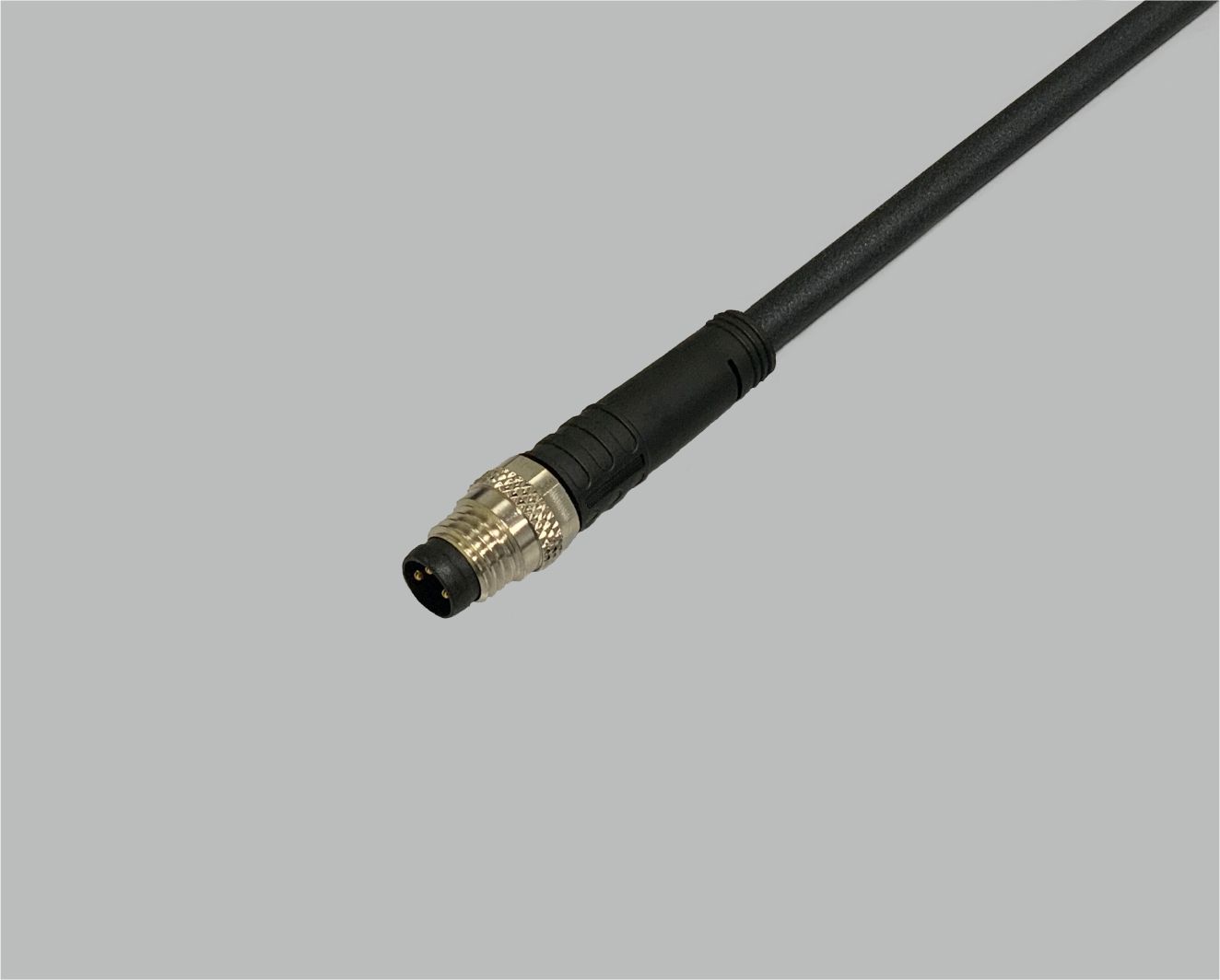 M8 Sensor/Aktor Anschlussleitung PUR, Stecker gerade, 3-polig, auf offenes Ende, 0,25 mm², schwarz, 5 m