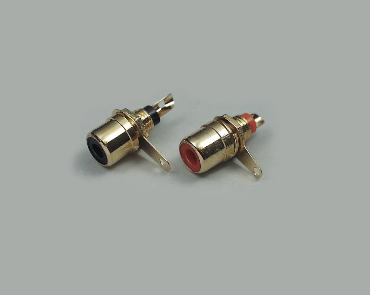 build-in RCA socket, gold plated contacts, colored internal insulation, red color ring
