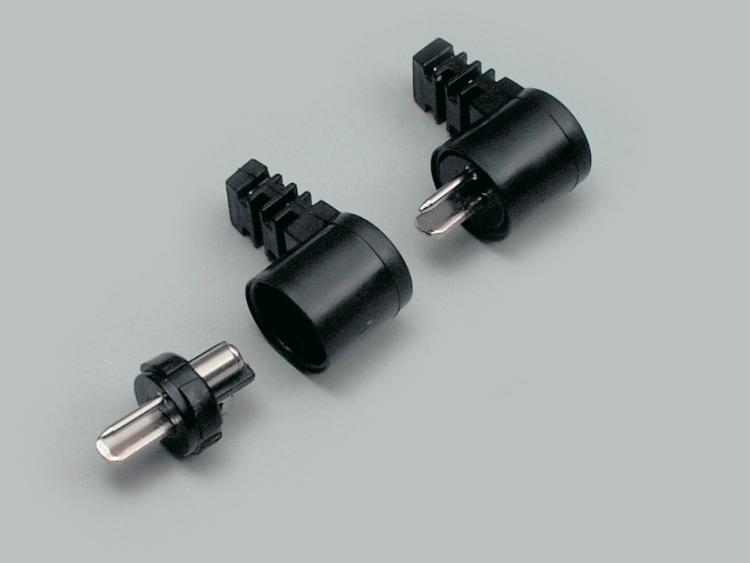 right angled DIN speaker plug, screw type, anti-kink protection