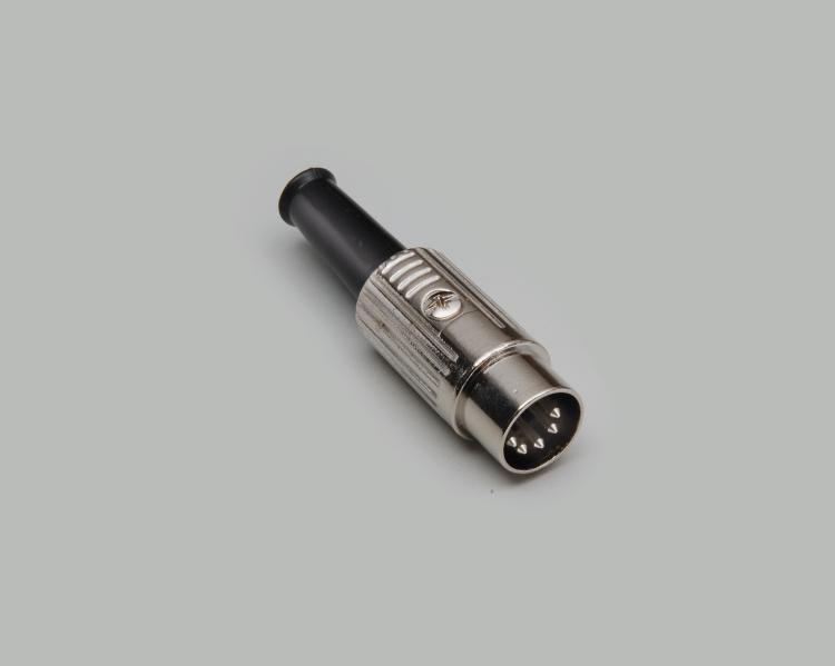 DIN plug, 240°, 5-pin, metal design, anti-kink protection