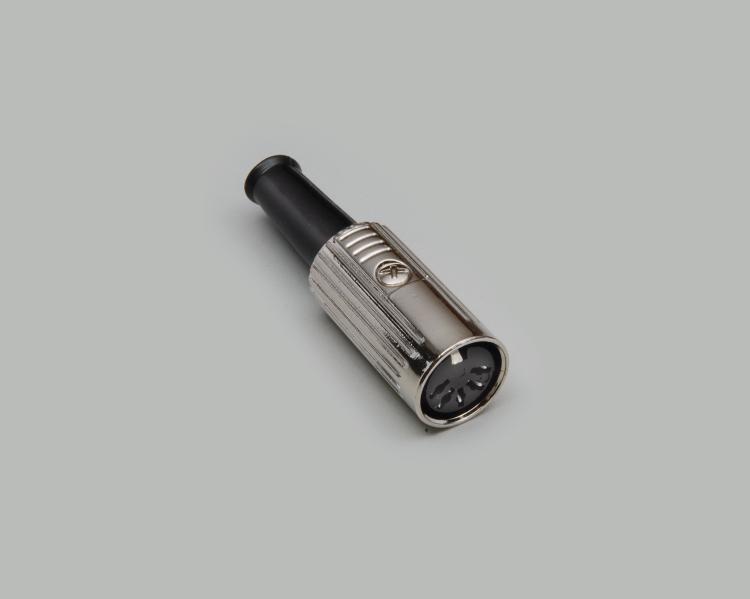 DIN jack, 5-pin, 240°, metal design, anti-kink protection