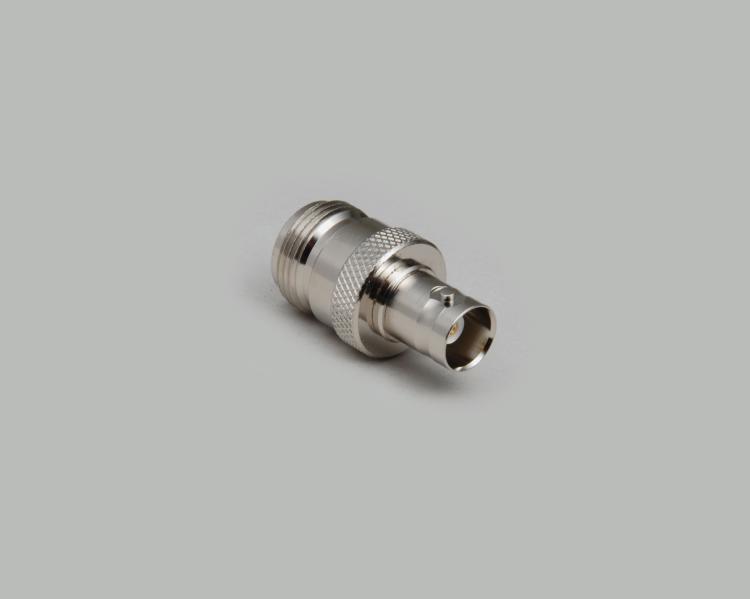 BNC jack to N-jack adapter, Delrin, 50 Ohm
