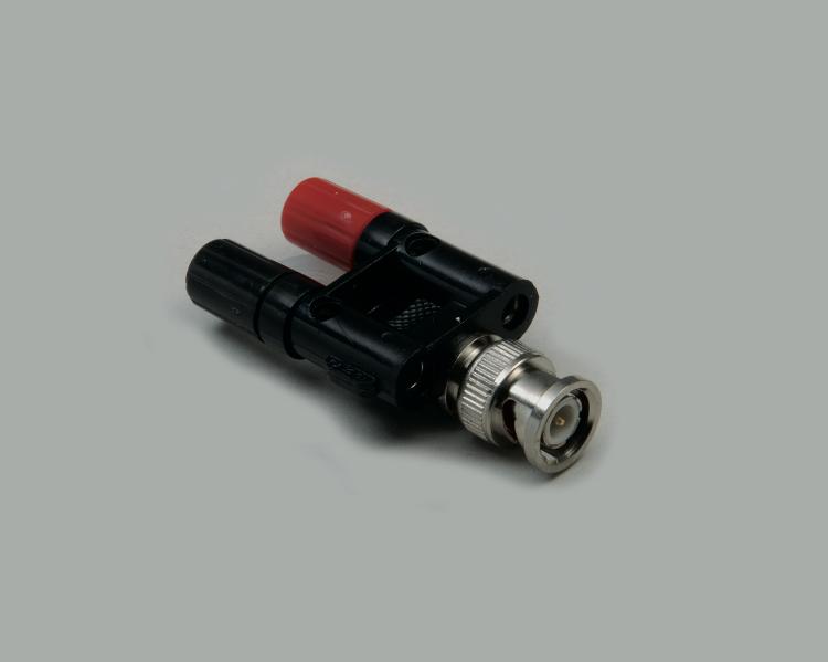 Adapter, BNC-Stecker auf 2 Polklemmen Ø 4mm