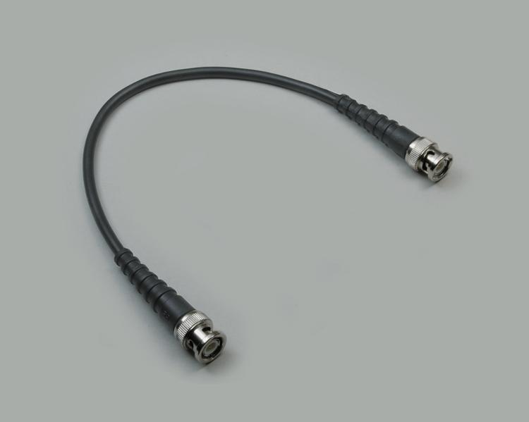 BNC cable, with cable sleeve, BNC plug to BNC plug, cable type RG 59/U, 75 Ohm, length 25,0m