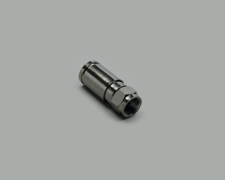 F compression plug, burnished housing, insulation 5,2mm, for cable-Ø 8,2mm