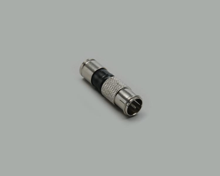 F Quick compression plug, nickel plated housing, insulation 5,0mm, for cable-Ø 6,8-7,4mm