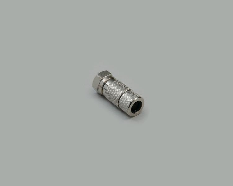 F-plug, screw type 6,8mm, waterproof, cable-Ø 7,0mm