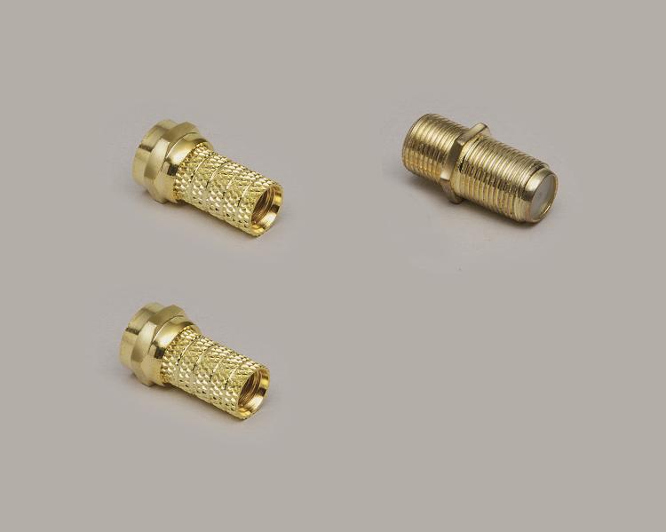 f-connection-set, 6,0mm, gold plated
