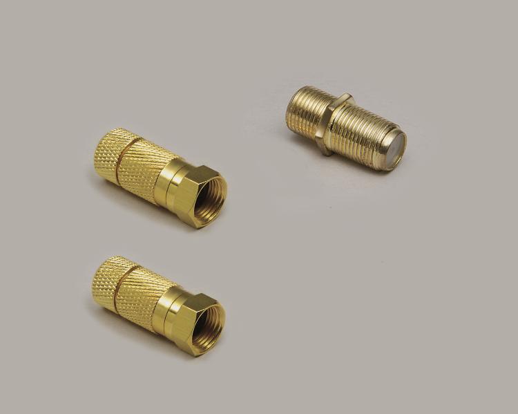 f-connection-set, 6,0mm, gold plated, waterproof f-plugs