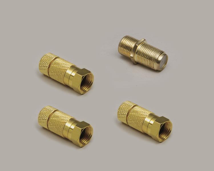 f-connection-set, 7,0mm, gold plated, waterproof f-plugs