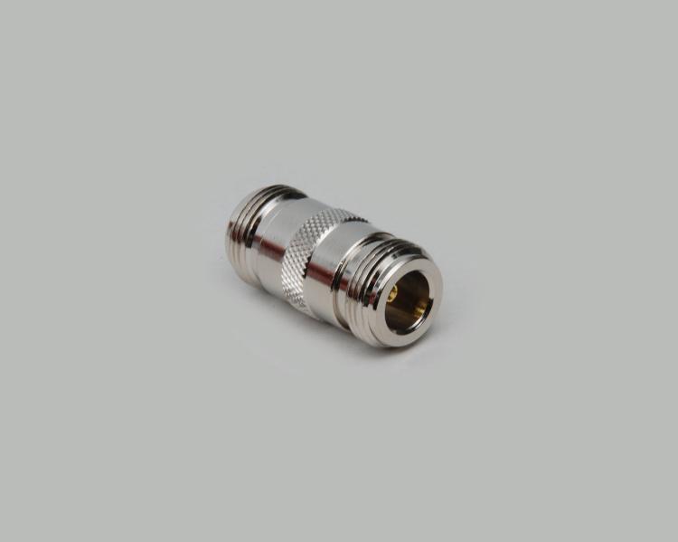 N-jack to N-jack adapter, Delrin, 50 Ohm