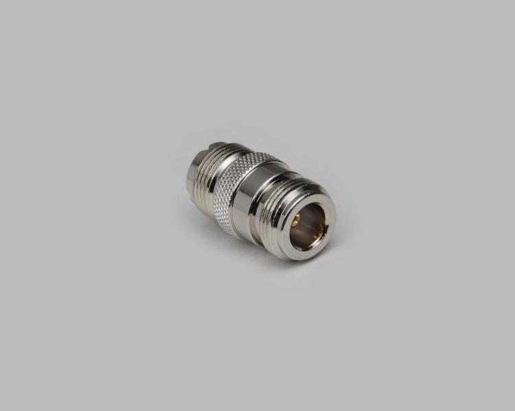 N-jack to UHF jack adapter, Delrin, 50 Ohm