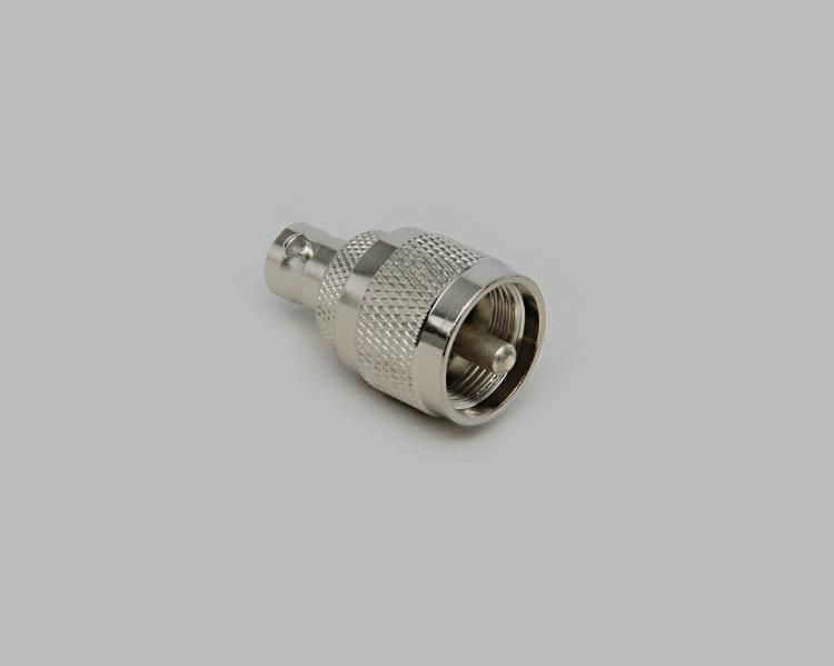 UHF plug to BNC jack adapter, Delrin
