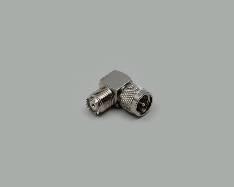 Winkel-Adapter, Mini-UHF-Stecker auf Mini-UHF-Kupplung