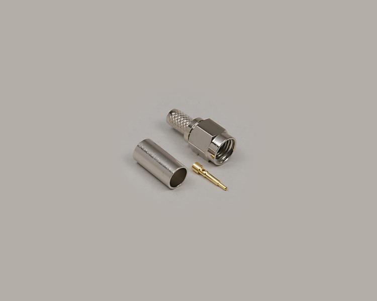 SMA plug, crimp type, RG 58/U, Teflon, 50 Ohm