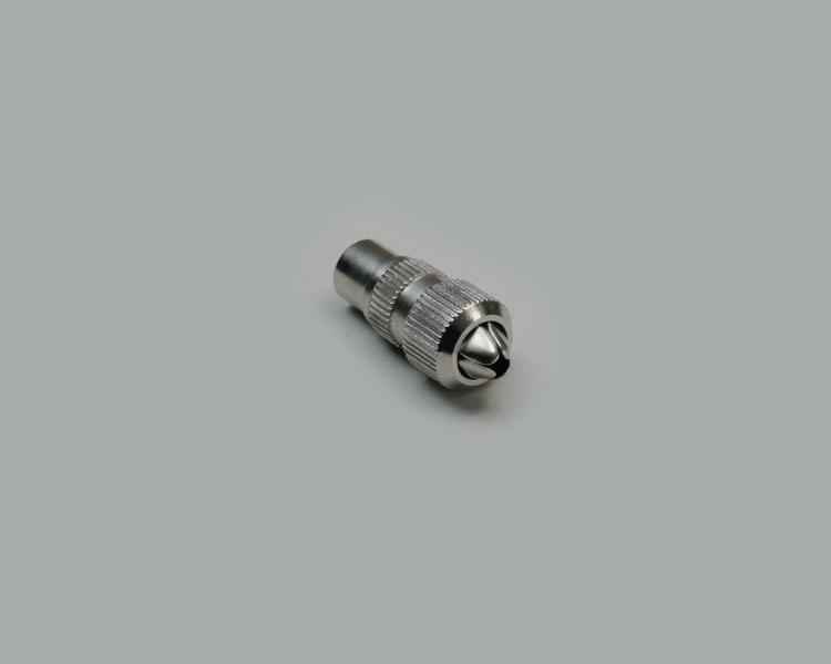 coax plug, screw type, shielded, screening factor ≥ 75 dB, for cable TV, 75 Ohm, Ø9,5 mm/DIN 45325, 75 Ohm