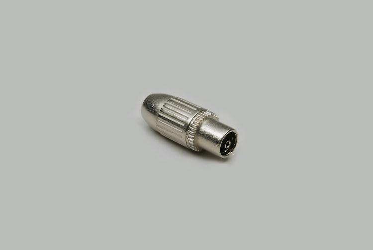 coax jack, screw type, pressure casting, shielded, screening factor ≥ 75 dB, 75 Ohm