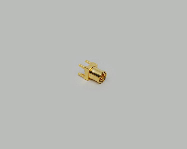build-in SMB plug, PCB type 180°, fully gold plated, Teflon, 50 Ohm