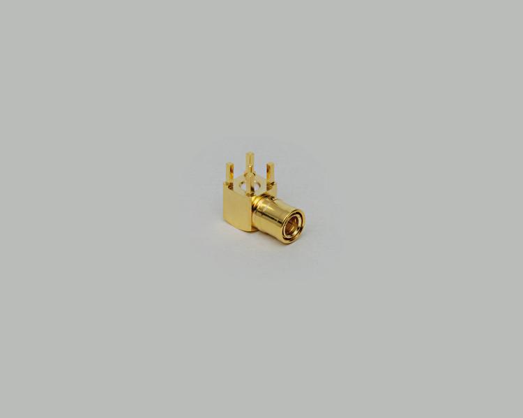 build-in SMB plug, PCB type 90°, fully gold plated, Teflon, 50 Ohm
