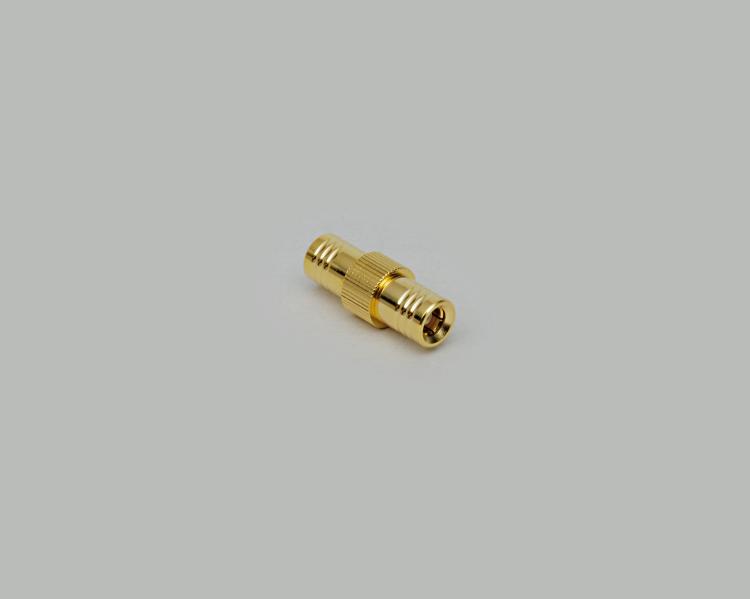 SMB plug to SMB plug adapter, fully gold plated, Teflon, 50 Ohm