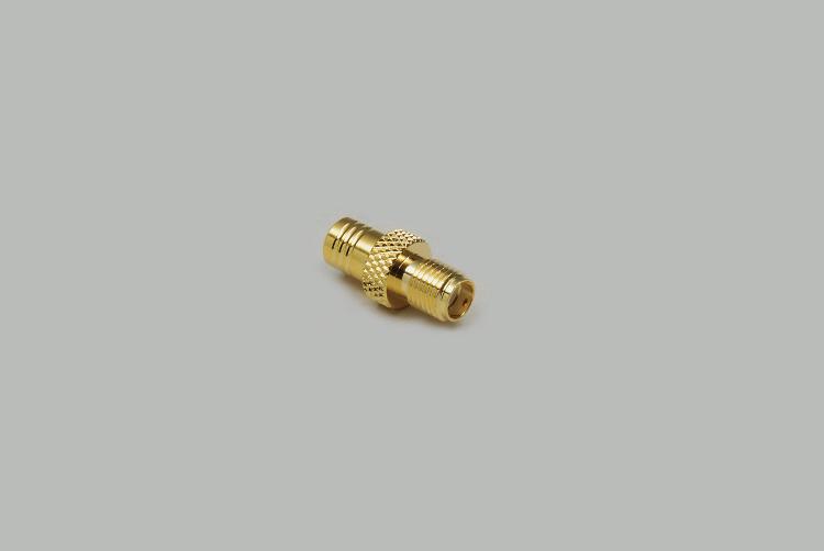 SMB plug to SMA socket adapter, fully gold plated, Teflon, 50 Ohm